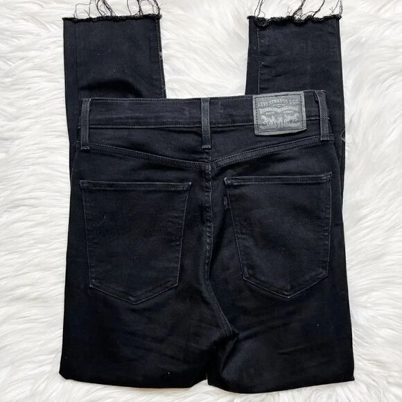 Levis Mile High Super Skinny Distressed Jeans Black Size 27 - Picture 4 of 6